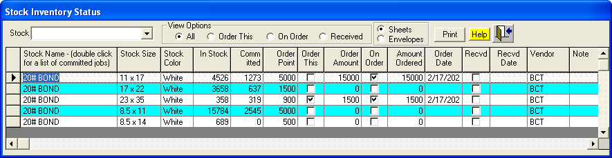Print Shop Manager Inventory